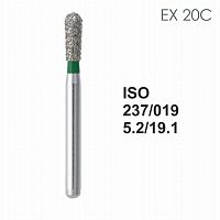 Бор алмазный MANI EX-20C по ISO 237, груша ,019 х 5.2 х 19.1 мм, зернистость C, 5 штук