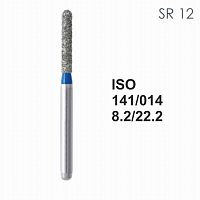 Бор алмазный MANI SR-12 по ISO 141, цилиндр ,014 х 8,2 х 22.2 мм, зернистость S, 5 штук