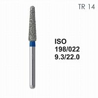 Бор алмазный MANI TR-14 по ISO 198, конус ,022 х 9.3 х 22.0 мм, зернистость S, 5 штук