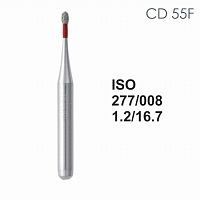 Бор алмазный MANI CD-55F по ISO 277, яйцо, 008 х 1.2 х 16.7 мм, зернистость F, 5 штук от Атридент