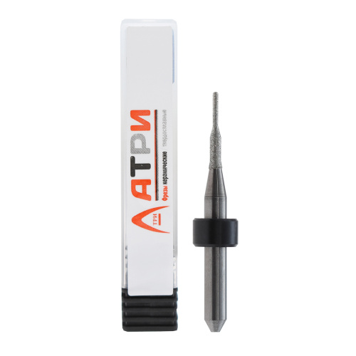 Фреза ATRI для E.max, совместима с YENADENT, размер: 1,0х4.0мм, шар, Diamond фото 3