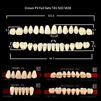 Зубы PX CROWN / EFUCERA, цвет C2, фасон T41/N32/28, полный гарнитур, 28шт. от Атридент