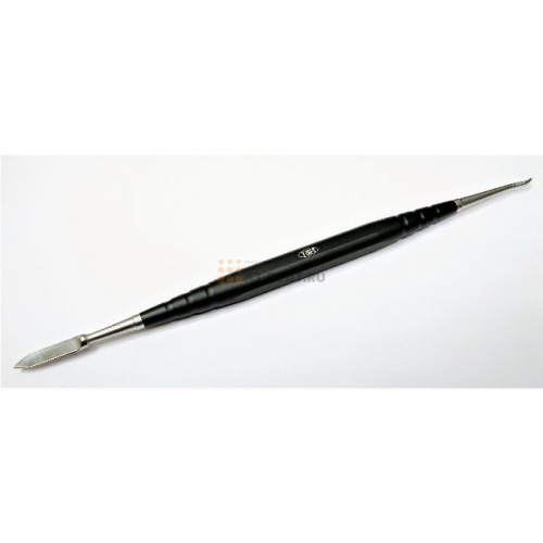 Резчик 07304 моделировочный зуботехнический двусторонний для работы с воском, ручка длиной 105 мм черная с рабочими частями Evan A1, AT1 Slim B2 фото 2