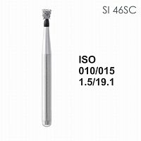Бор алмазный MANI SI-46SC по ISO 010, об.конус ,015 х 1.6 х 19.1 мм, зернистость SC, 5 штук