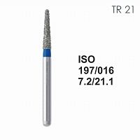 Бор алмазный MANI TR-21 по ISO 197, конус ,016 х 7.2 х 21.1 мм, зернистость S, 5 штук от Атридент