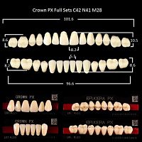 Зубы PX CROWN / EFUCERA, цвет A3, фасон C42/N41/28, полный гарнитур, 28шт.