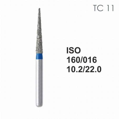 Бор алмазный MANI TC-11 по ISO 160, конус ,016 х 10.2 х 22.0 мм, зернистость S, 5 штук от Атридент