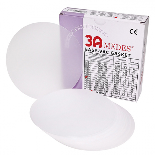 Пластины для капп мягкие  EV Gasket Bleaching 020, круглые, 0,5 мм. от Атридент