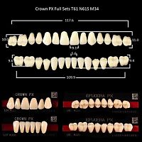 Зубы PX CROWN / EFUCERA, цвет B2, фасон T61/N61S/34, полный гарнитур, 28шт. от Атридент