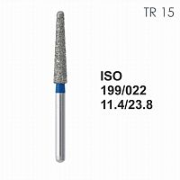 Бор алмазный MANI TR-15 по ISO 199, конус ,022 х 11.4 х 23.8 мм, зернистость S, 5 штук