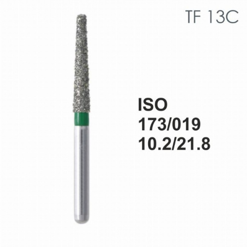 Бор алмазный MANI TF-13C по ISO 173, конус ,019 х 10.2 х 21.8 мм, зернистость C, 5 штук от Атридент
