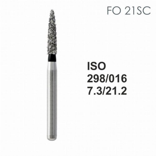 Бор алмазный MANI FO-21SC по ISO 298, торпеда ,016 х 7.3 х 21.2 мм, зернистость SC, 5 штук от Атридент