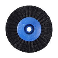 Щётка для шлифмотора натуральная чёрная жёсткая, 4-х рядная, диам 80мм (синий пластик), 1шт.