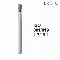 Бор алмазный MANI BR-31C по ISO 001, шар, 019 х 1.7 х 19.1 мм, зернистость C, 5 штук