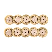 Щётка для шлифмотора натуральная белая жёсткая, 4-х рядная, диаметр 80мм (дерево), 10шт