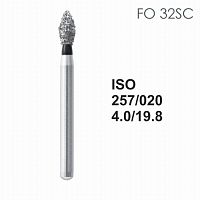 Бор алмазный MANI FO-32SC по ISO 257, пламя ,020 х 4.0 х 19.8 мм, зернистость SC, 5 штук