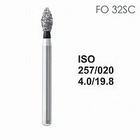 Бор алмазный MANI FO-32SC по ISO 257, пламя ,020 х 4.0 х 19.8 мм, зернистость SC, 5 штук от Атридент