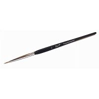 Кисть Dent для глазуровки натур.волос колонок размер 0, черная граненая деревянная ручка,EastRich(Та