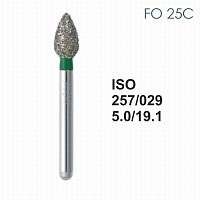 Бор алмазный MANI FO-25C по ISO 257, почка ,029 х 5.0 х 19.1 мм, зернистость C, 5 штук