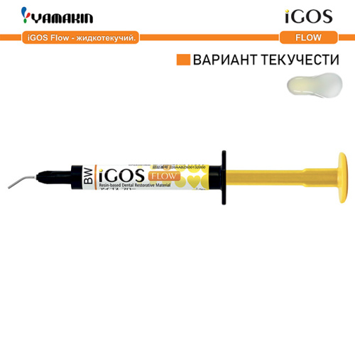 6-12 Композит пломбировочный iGOS Flow, 2,6г (1,5мл),оттенок:BW-1шт./уп.,YAMAKIN от Атридент