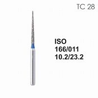 Бор алмазный MANI TC-28 по ISO 166, конус ,011 х 10.2 х 23.3 мм, зернистость S, 5 штук
