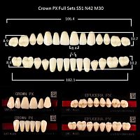 Зубы PX CROWN / EFUCERA, цвет A3,5, фасон S51/N42/30, полный гарнитур, 28шт. от Атридент