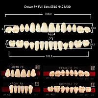 Зубы PX CROWN / EFUCERA, цвет B2, фасон S51S/N42/30, полный гарнитур, 28шт.