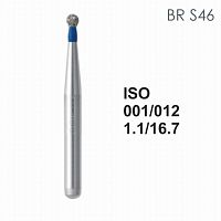 Бор алмазный MANI BR-S46 по ISO 001, шар, 012 х 1.1 х 16.7 мм, зернистость S, 5 штук