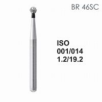 Бор алмазный MANI BR-46SC по ISO 001, шар, 014 х 1.2 х 19.2 мм, зернистость SC, 5 штук от Атридент