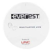 Диск циркониевый Everest Multilayer UVS, размер 95х22мм, оттенок BL3, многослойный, для ускоренной синтеризации за 40 минут