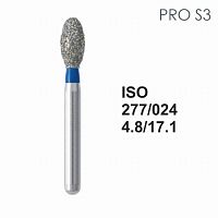 Бор алмазный MANI PRO-S3 по ISO 277, яйцо ,024 х 4.8 х 17.1 мм, зернистость S, 5 штук от Атридент