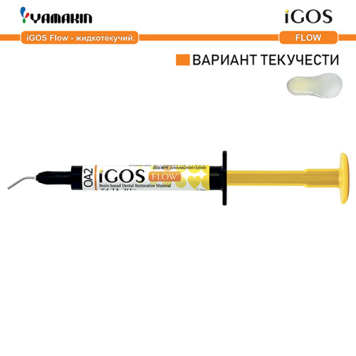 6-12 Композит пломбировочный iGOS Flow, 2,6г (1,5мл),оттенок:OА2-1шт./уп.,YAMAKIN от Атридент