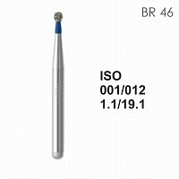 Бор алмазный MANI BR-46 по ISO 001, шар, 012 х 1.1 х 19.1 мм, зернистость S, 5 штук