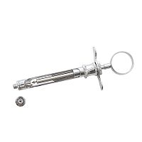 Шприц карпульный многоразового использования, с одним кольцом, 2 сменных насадки для игл, 1шт. 