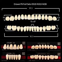 Зубы PX CROWN / EFUCERA, цвет A1, фасон O31S/N31S/28, полный гарнитур, 28шт. от Атридент