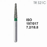 Бор алмазный MANI TR-S21C по ISO 197, конус ,017 х 7.2 х 18.8 мм, зернистость C, 5 штук от Атридент