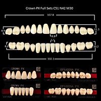Зубы PX CROWN / EFUCERA, цвет B3, фасон C51/N42/30, полный гарнитур, 28шт. от Атридент