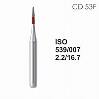 Бор алмазный MANI CD-53F по ISO 539, игла, 007 х 2.2 х 16.7 мм, зернистость F, 5 штук
