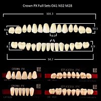 Зубы PX CROWN / EFUCERA, цвет C3, фасон O41/N32/28, полный гарнитур, 28шт. от Атридент