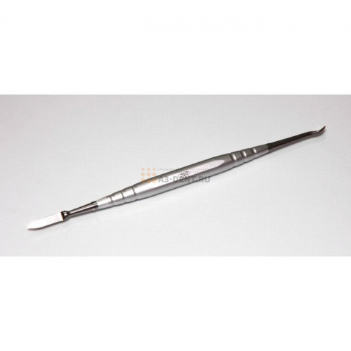 Резчик 07303 моделировочный зуботехнический двусторонний для работы с воском, ручка длиной 95 мм серебристая с рабочими частями Evan A1, Evan B1 фото 2