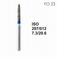 Бор алмазный MANI FO-23 по ISO 297, пламя ,012 х 7.3 х 20.6 мм, зернистость S, 5 штук