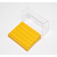 Подставка пласт. для турбинных боров, с прозр. крышкой, 24 отверстия, желтая, Promisee Dental