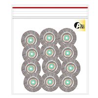 Щётка для шлифмотора натуральная щетина, серая мягкая, диаметр 4.2 см, 12шт.