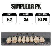 PX Simplerr Posterior боковые верхние, B2, ф. 34, зубы акриловые трехслойные, 8 шт.