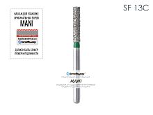Бор алмазный MANI SF-13C по ISO 111, цилиндр ,017 х 8.2 х 22.1 мм, зернистость C, 5 штук