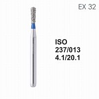 Бор алмазный MANI EX-32 по ISO 237, груша ,013 х 4.1 х 20.1 мм, зернистость S, 5 штук