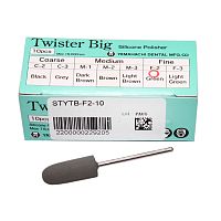 Силиконовый полир Twister Big для финишной обработки композитов, Fine F-2, зелёный, 10 шт. от Атридент