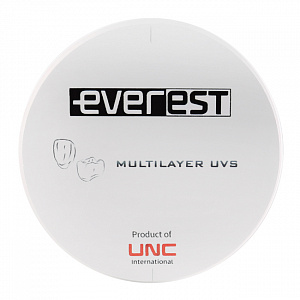 Диск циркониевый Everest Multilayer UVS, размер 98х20 мм, цвет A3.5, многослойный, для ускоренной синтеризации за 40 минут от Атридент