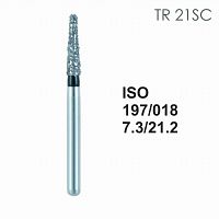 Бор алмазный MANI TR-21SC по ISO 197, конус ,018 х 7.3 х 21.2 мм, зернистость SC, 5 штук