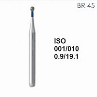 Бор алмазный MANI BR-45 по ISO 001, шар, 010 х 0.9 х 19.1 мм, зернистость S, 5 штук от Атридент